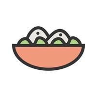 Salad Bowl Filled Line Icon vector