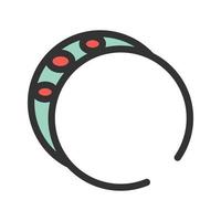 icono de línea llena de pulsera vector