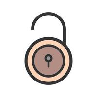 Open Lock II Filled Line Icon vector