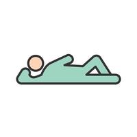 Lying Down Filled Line Icon vector