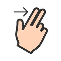 Two Fingers Right Filled Line Icon vector