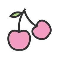 Cherry Filled Line Icon vector