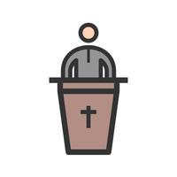 Speaking on Funeral Filled Line Icon vector