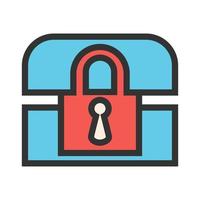 Locker Filled Line Icon vector