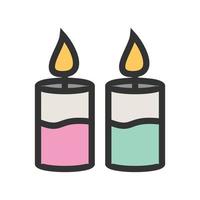 Two Candles Filled Line Icon vector