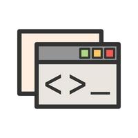 Custom Coding Filled Line Icon vector