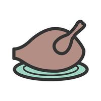 Roasted Turkey Filled Line Icon vector