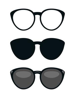 Sunglasses set of flat vector icons