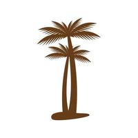 Two tropical coconut palms silhouette vector