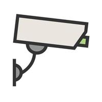 icono de línea llena de cámara cctv vector