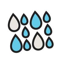 icono de línea llena de lluvia ligera vector