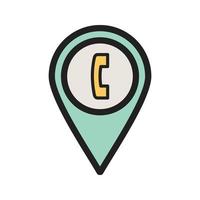 Phone Booth Location Filled Line Icon vector