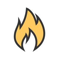 Flame Filled Line Icon vector