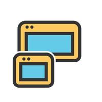 Responsive Filled Line Icon vector