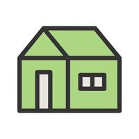 House with Snow Filled Line Icon vector