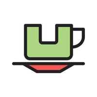 icono de línea llena de columpio de tazas vector