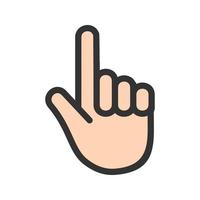 Raised Finger Filled Line Icon vector