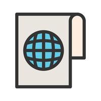 International Newspaper Filled Line Icon vector