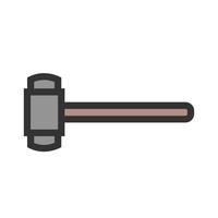 Sledge hammer Filled Line Icon vector