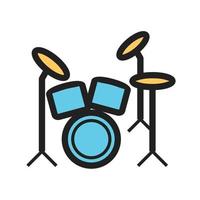 Drum Set Filled Line Icon vector