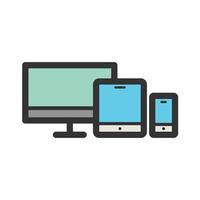 Device Compatibility Filled Line Icon vector