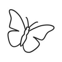 icono de línea llena de mariposa vector