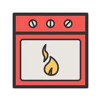 icono de línea llena de horno vector