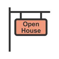 Open House Sign Filled Line Icon vector