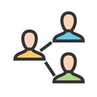 Connected Users I Filled Line Icon vector