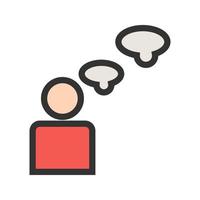 Thinking Filled Line Icon vector