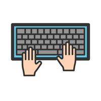 utilizando el icono de línea llena de teclado vector