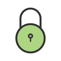 Lock II Filled Line Icon vector