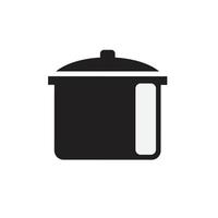 Diseño de vector de icono de cocina de olla hirviendo