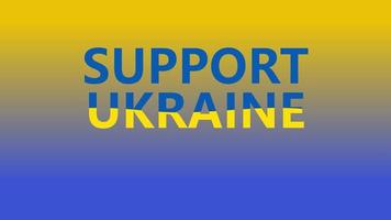 apoiar a palavra ucrânia no fundo azul e amarelo.