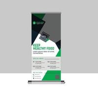 Food roll up banner template vector