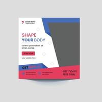 gym and fitness post template vector