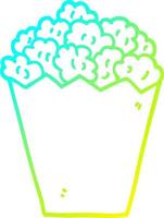 cold gradient line drawing cartoon popcorn vector