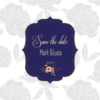 floral wedding invitation vector