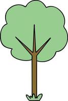 quirky hand drawn cartoon tree vector