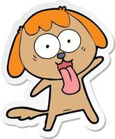 sticker of a cute cartoon dog vector