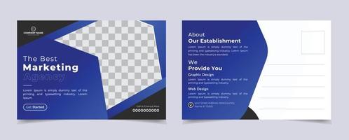 Professional Corporate Postcard  Design Layout For Your Business or agency And Printing. vector