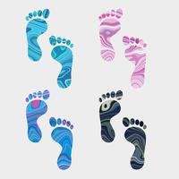 Abstract Colourful Collection Of Different Foots vector