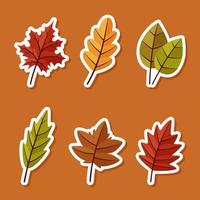 Fall Floral Leaf Sticker Template vector