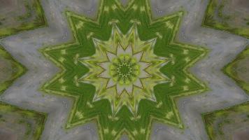 Kaleidoscope star pattern animation green video