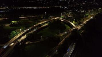 Aerial view highway interchange of Penang Bridge video