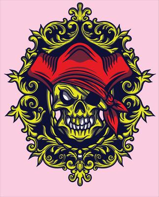 skull pirates vector