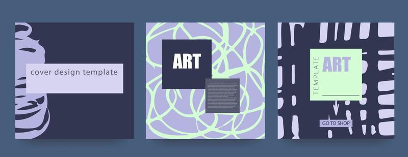 Modern art style poster set for events and festivals, branding, advertising, promo. Hand drawn lines and scribbles. Vector