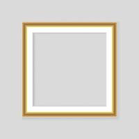 Realistic gold frame isolated on grey background. Perfect for your presentations. Vector illustration.
