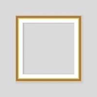 Realistic gold frame isolated on grey background. Perfect for your presentations. Vector illustration.