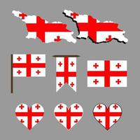 Georgia. Map and flag of Georgia. Vector illustration.